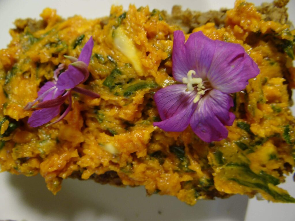 mit Blüten! Das ist ein Weidenröschen ...(Pink und orange? Das darf :-))